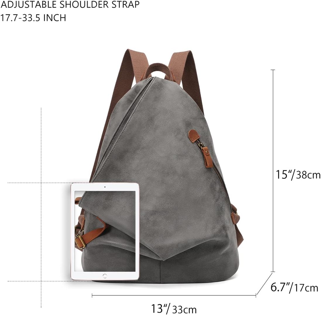 KL928 PU Leather Vintage Backpack – Large Casual Daypack Outdoor Travel Rucksack Hiking Backpacks