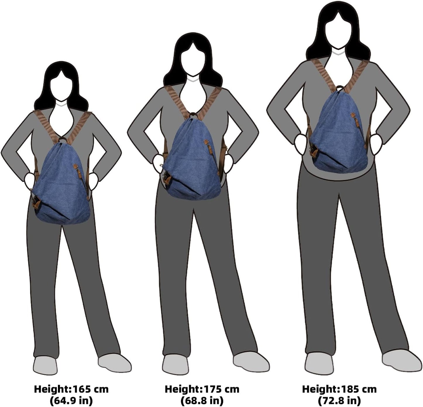 KL928 Canvas Vintage Backpack – Large Casual Daypack Outdoor Travel Rucksack Hiking Backpacks for Men Women