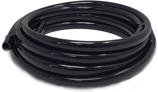 1/2 Inch Vinyl Pond Tubing, 20 FT, Black, Made in USA, UV Resistant, Fish Safe