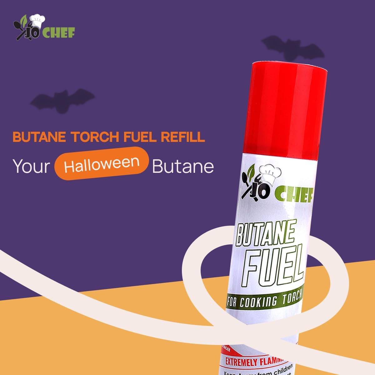 Jo Chef Butane Fuel Refill, Lighter Butane Fuel Canister, Butane Gas Refill for Kitchen Torch, Lighter, Brûlée Kitchen Blow Torch