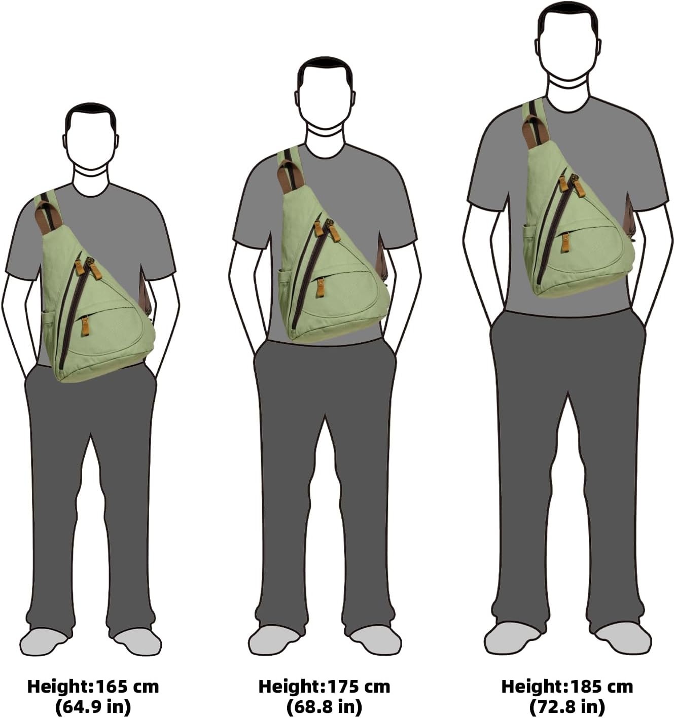 KL928 Canvas Sling Bag - Small Crossbody Backpack Shoulder Casual Daypack Rucksack for Men Women(Large Version)