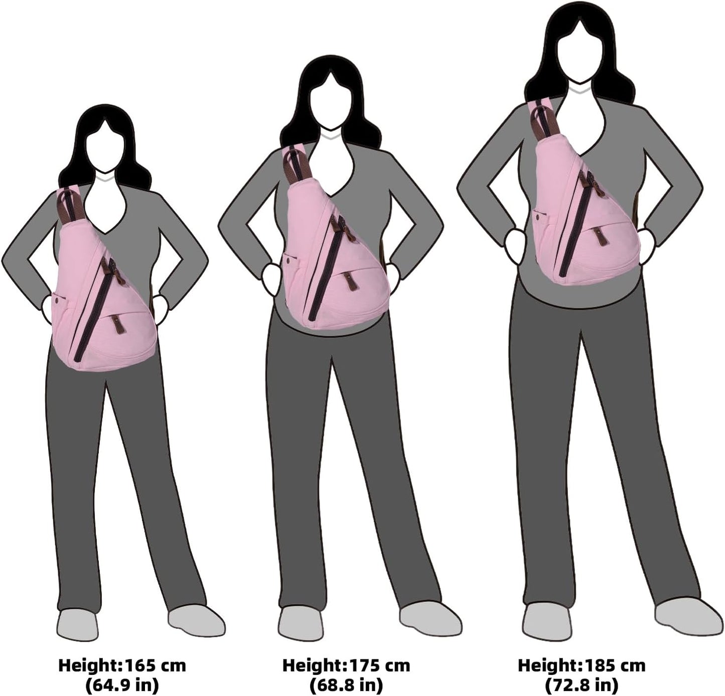 KL928 Canvas Sling Bag - Small Crossbody Backpack Shoulder Casual Daypack Rucksack for Men Women(Large Version)