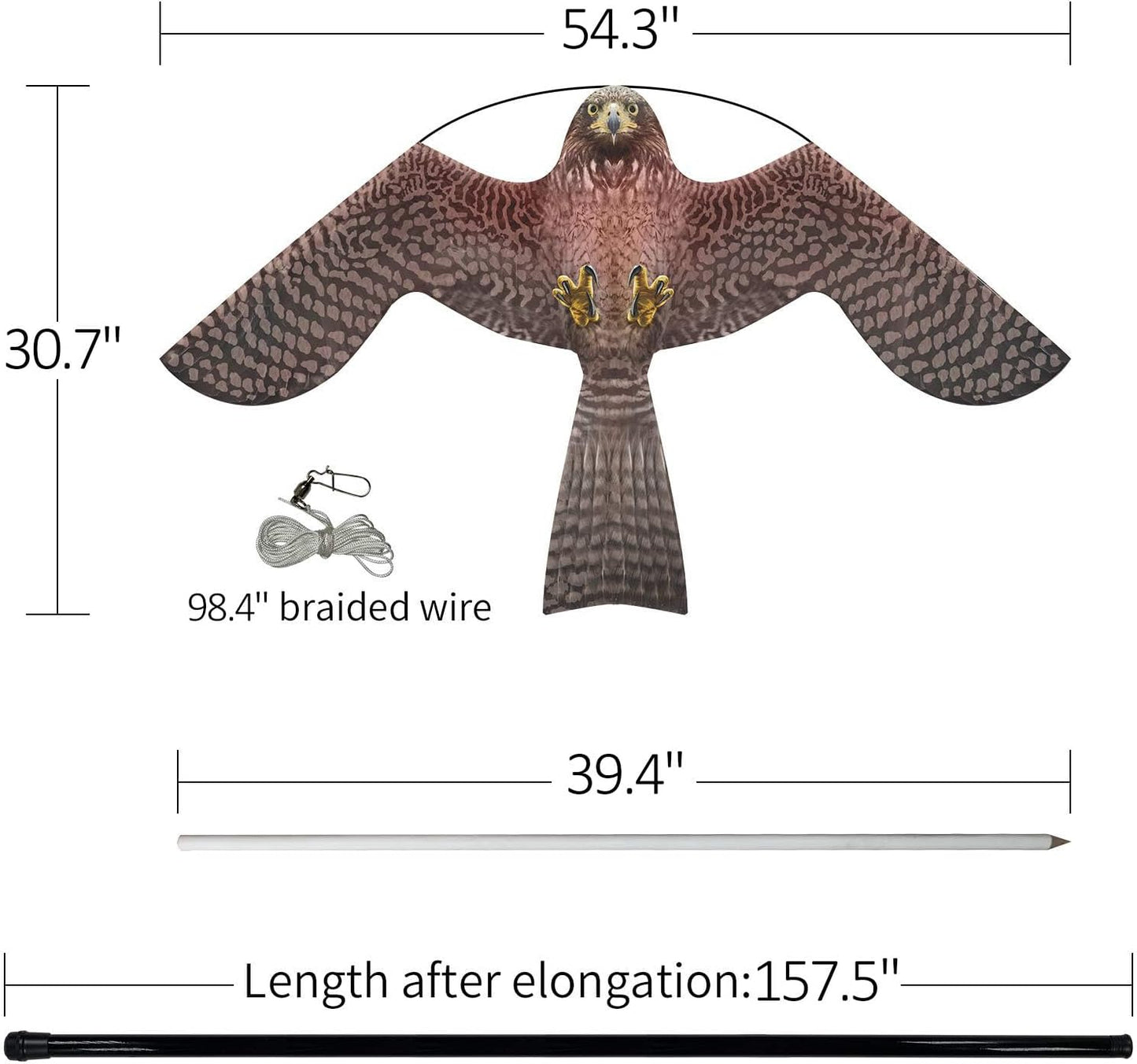eyijklzo Bird Scarer Flying Kite Crops Farm Flying Bird Hawk Flying Kite