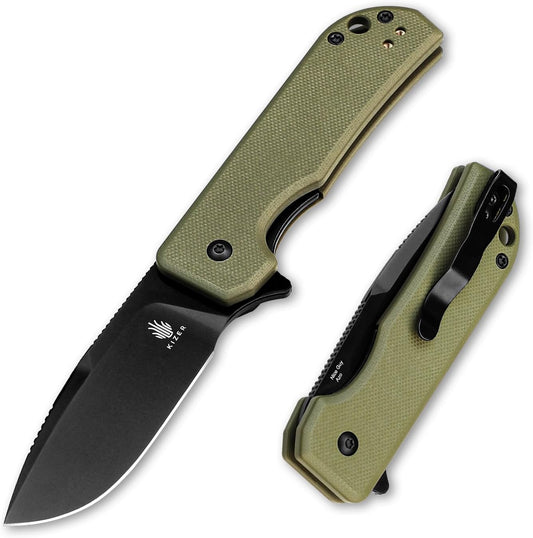 Kizer Nice Guy Folding Knife, 2.84" Nitro V Blade, Lightweight Camping and Hiking Knife, G10 Handle, Liner Lock Flipper V3011A1