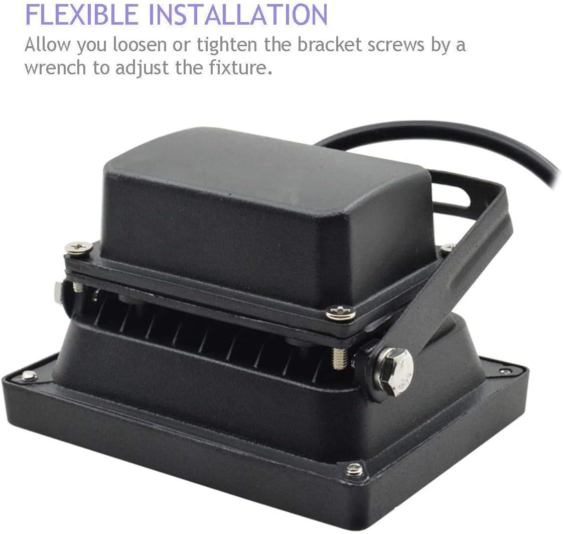 10W Led Flood Light 12V Ac or Dc Warm White Waterproof Outdoor Lights 750lm 80w Halogen Bulb Equivalent Black Case for Trees Yard (10 Pack)