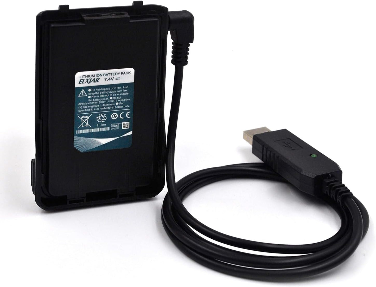 (2-Pack) 7.4V 2200mAh Li-ion Battery Replacement with USB Charging Cable for Baofeng UV-S9 UV-S9X3 UV-S9 Plus Two Way Radios