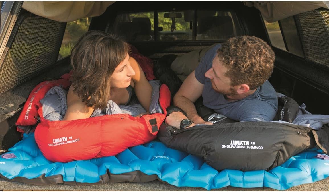 KLYMIT Double V Inflatable Sleeping Pad | Thick, Lightweight, Easy to Inflate, Foldable Air Bed Mattress for Camping & Backpacking