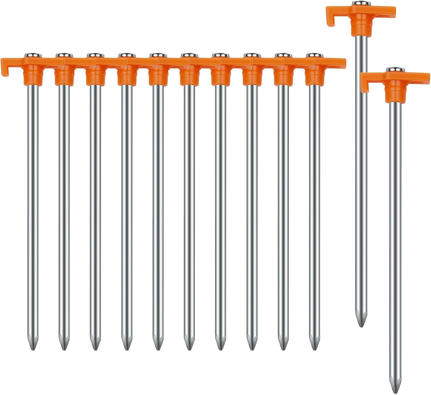12PCS Tent Stakes,Camping Stakes,AVOFOREST 7.1Inch Non-Rust Metal Tent Pegs Ground Stakes Tent Spikes Camping,Hiking Orange