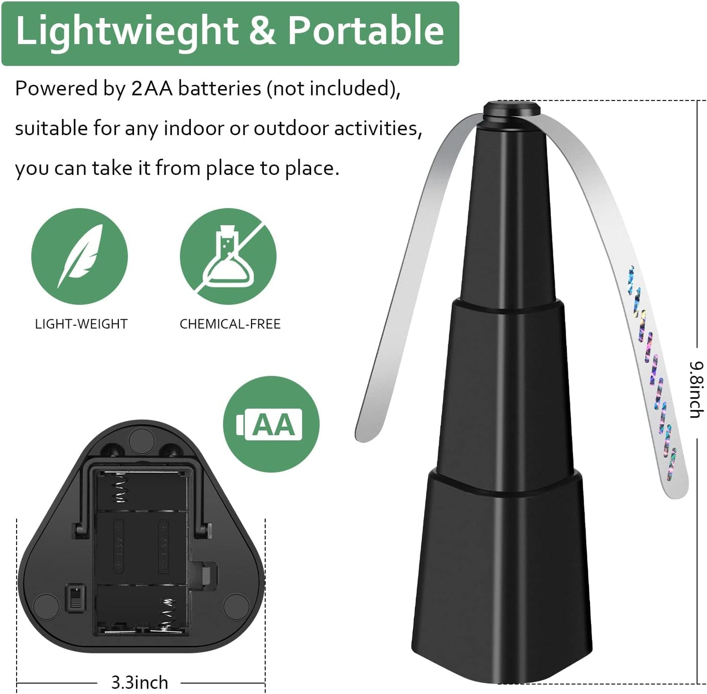 Fly Fans for Tables 4 Pack - Portable Automatic Picnic Table Food Repellent Fans Spinner for Restaurant, Party, Home