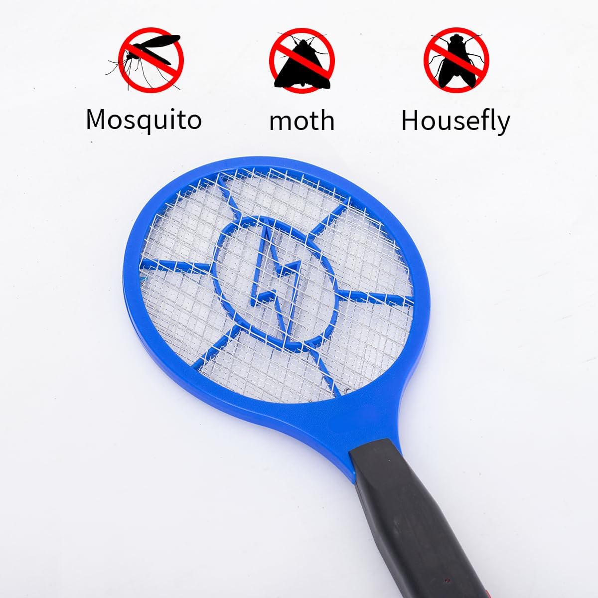 ZhouHe Pack of 2 Electric Fly Swatter Bug Zapper Battery Operated Flies Killer Indoor & Outdoor Pest Control Mosquito Zapper and Insect Catcher Racket（red＆Blue）