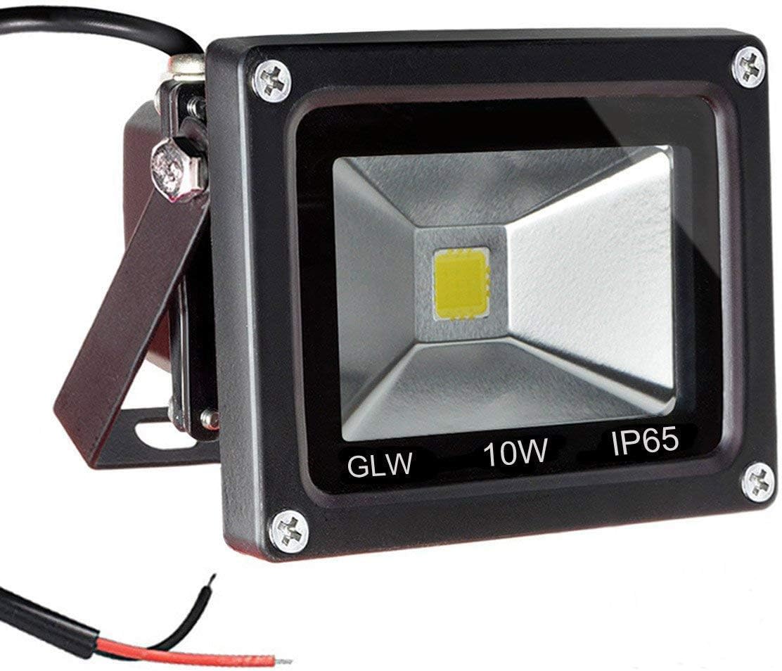 12V AC/DC LED Flood Light, 10W Mini IP65 Waterproof Outdoor Security Light, 900LM, 6000K Daylight White, 80W Halogen Bulb Equivalent