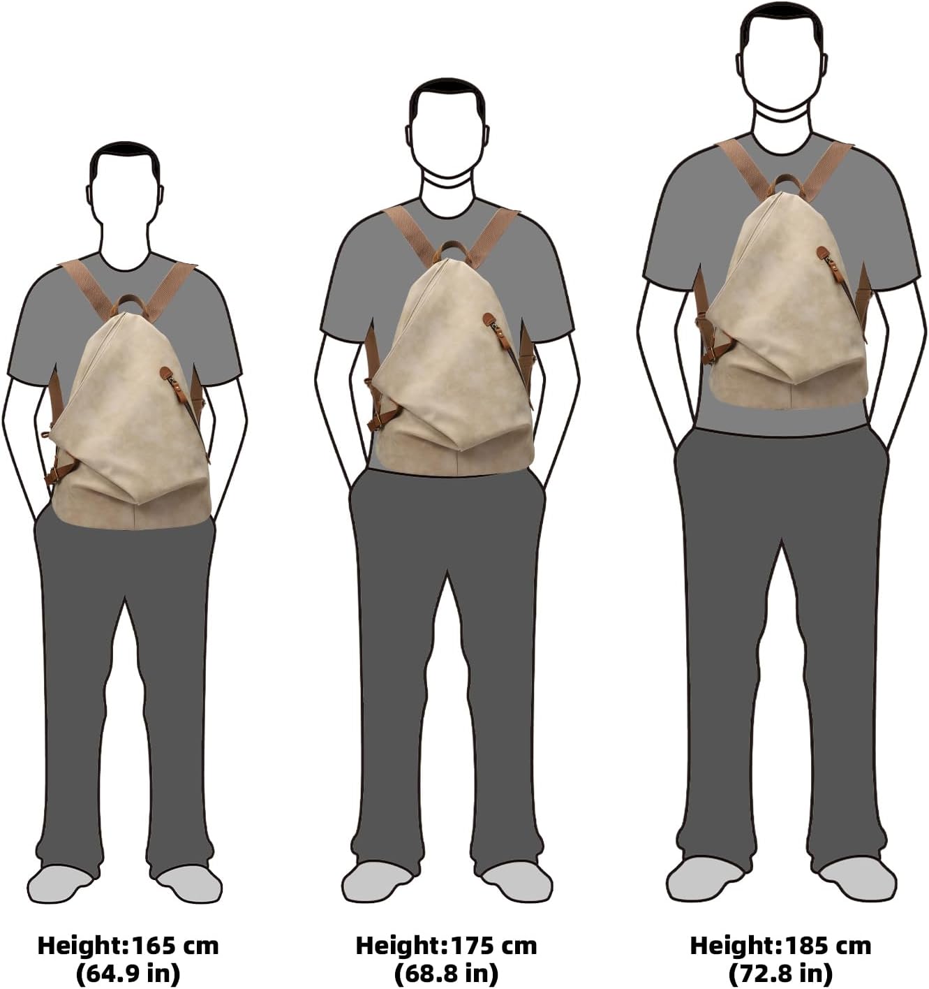 KL928 PU Leather Vintage Backpack – Large Casual Daypack Outdoor Travel Rucksack Hiking Backpacks for Men Women