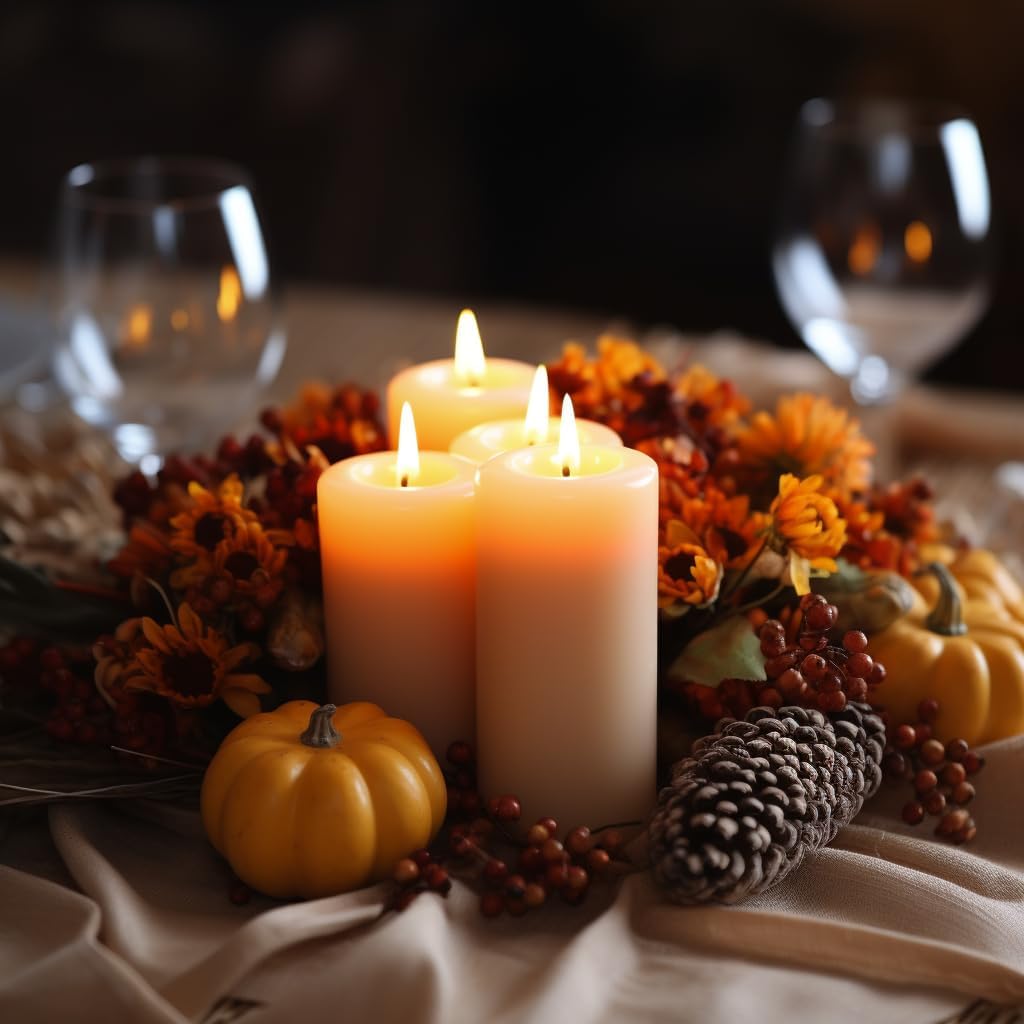 12 White Pillar Candles, 3x4 Inches Unscented Pillar Candles for Home,Wedding,Church, Dripless and Smokeless Table Candles Pillar, White Candles for Party, Relaxing, Approx 50 Hours Long Burning Time