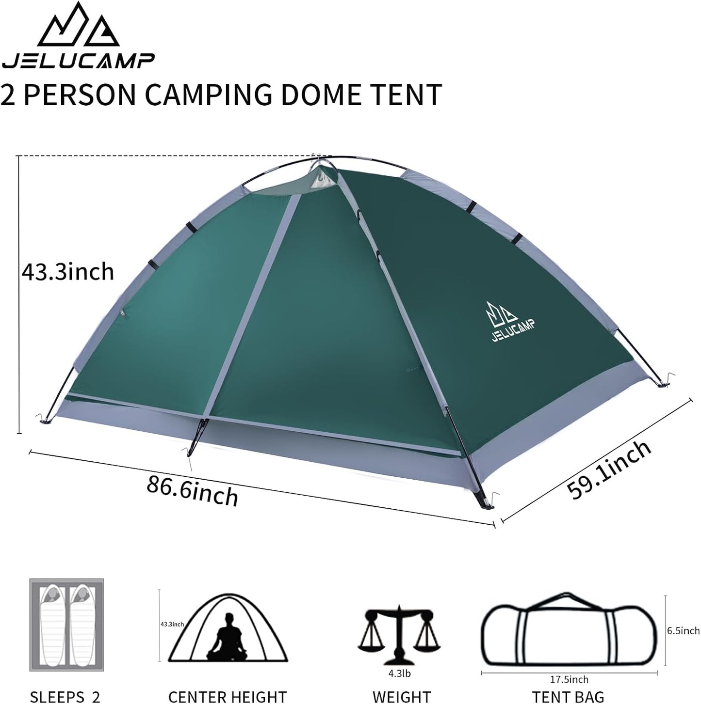 1/2/4/5/6 Person Dome Tents for Camping, Lightweight Portable Backpacking Tent, Small Easy Set Up Outdoor Waterproof Camping Hiking Tent for Adults