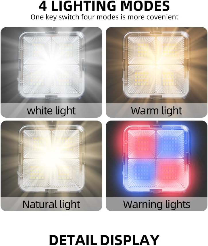 1 PCS Portable LED Camping Light, Solar Charging,USB Rechargeable Light, Black, 500 Lumen, Waterproof, Modern Style, Outdoor Use