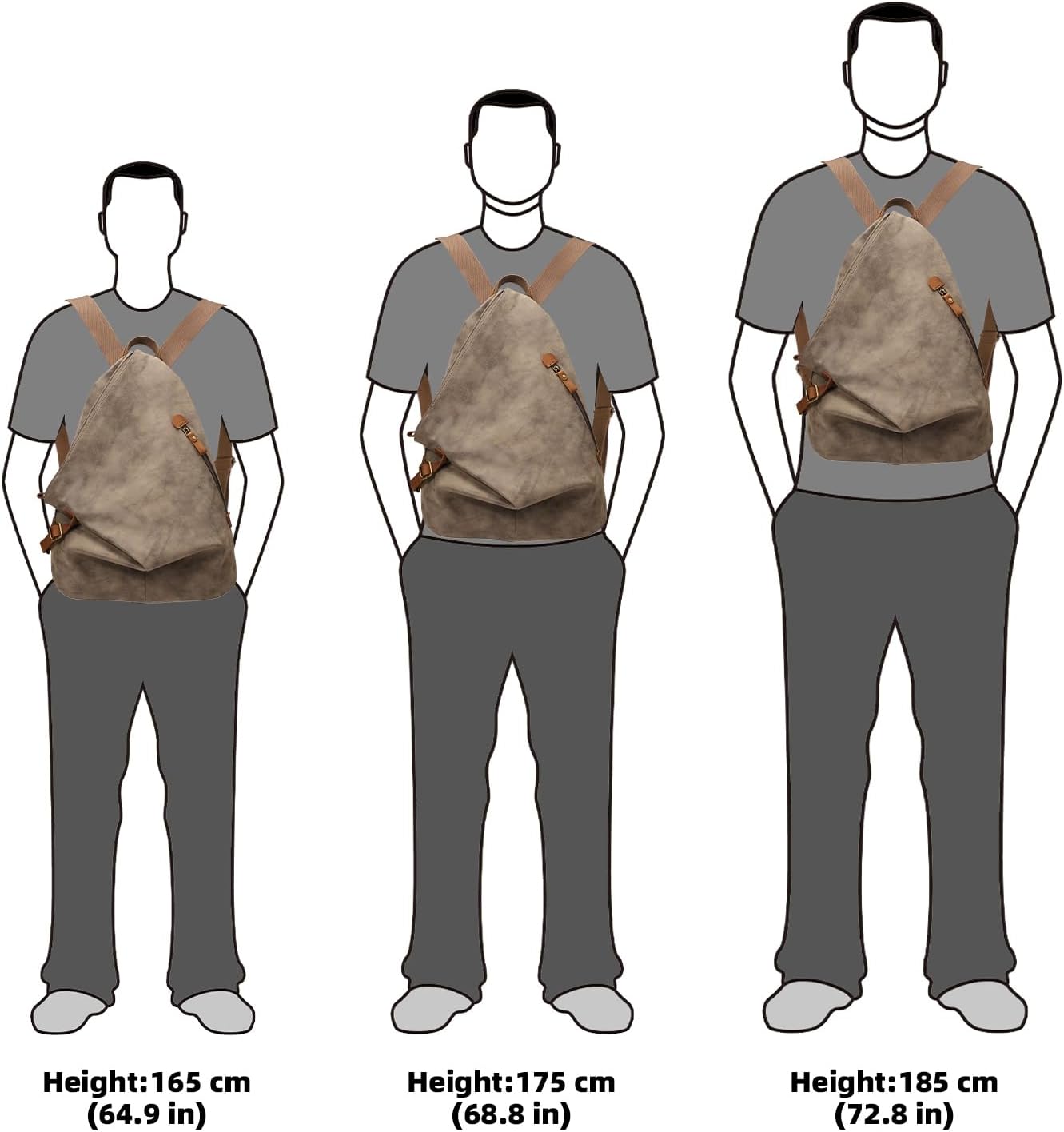 KL928 PU Leather Vintage Backpack – Large Casual Daypack Outdoor Travel Rucksack Hiking Backpacks for Men Women