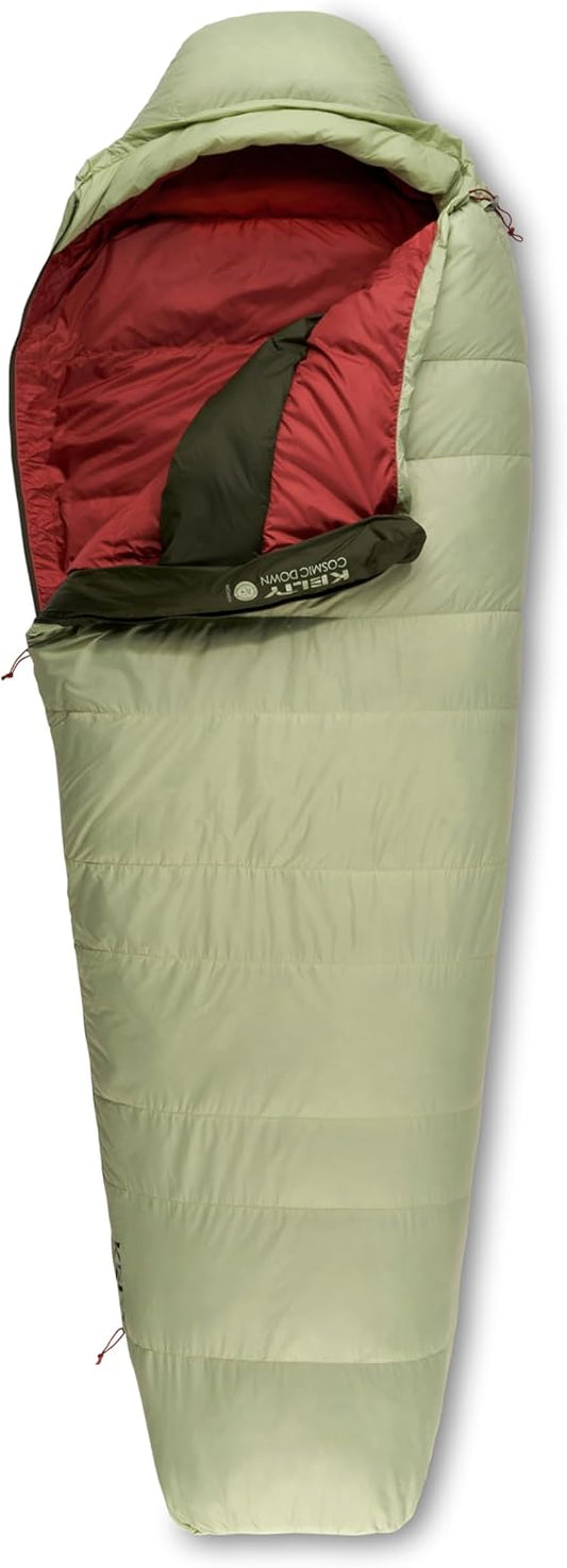 Kelty Cosmic 20 Down Mummy Sleeping Bag for Backpacking, Campers, 550 Fill Power, Recycled Fabrics with PFAS-Free DWR, Designed in Sunny Colorado,
