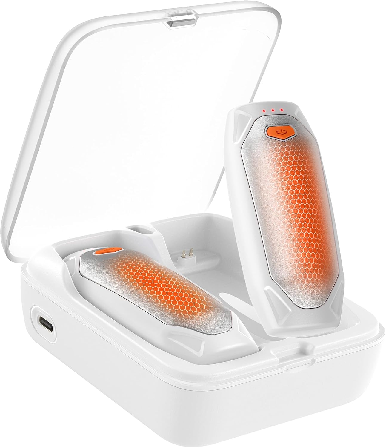 Kesguar Hand Warmers Rechargeable - 2 Pack 14000mAh AI Electric Hand Warmers with Charging Case, Magnetic 2 in 1 Pocket Handwarmers, Portable Heater Gifts for Women/Men/Christmas/Golf/Camping/Hunting