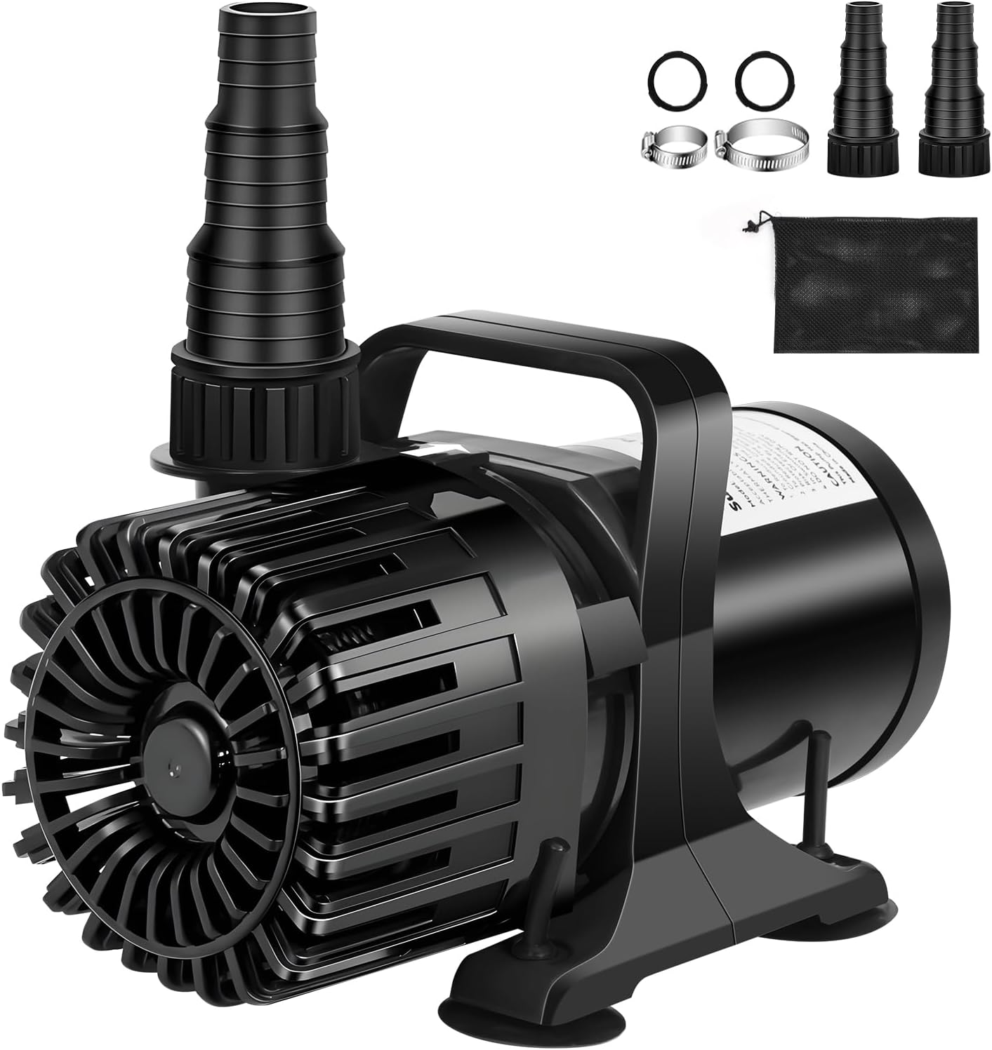 100W 1800 GPH Pond Pump for Outdoor Ponds with 180° Adjustable Outlet, Ultra-Quiet Fountain Pump with Barrier Bag & 20FT Power Cord, Waterfall Pump, UL Listed