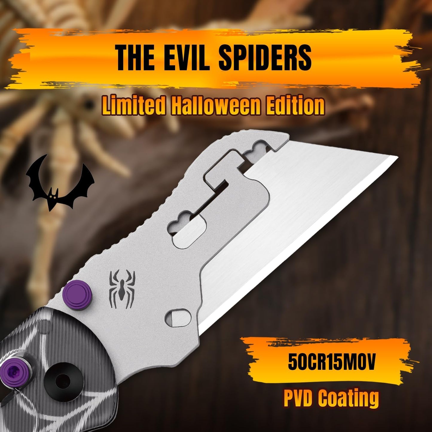 Kizer Uti Bear(Tool-Free Version) Folding Utility Knife, Quick Change Box Cutter EDC knife with 5PCS Razor Blades, Clutch Lock Small Pocket Knives for Men Women Gift V3619JHW2