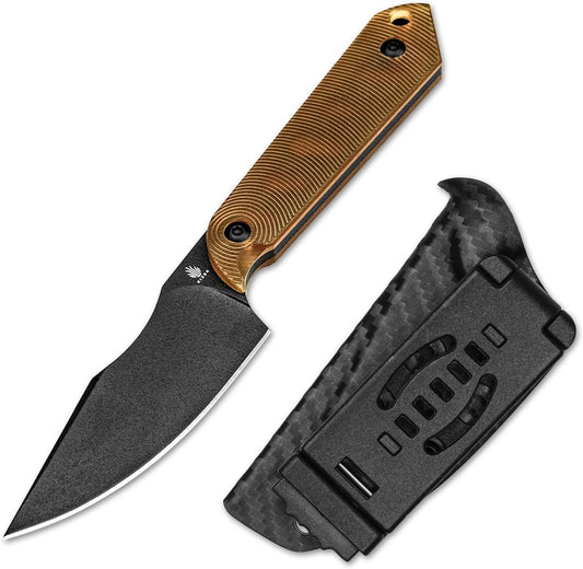 Kizer Harpoon Mini Fixed Blade Knife with Sheath, 3V Steel Blade Hunting Knife, PEI Handle Camping EDC Knives for Camping, Hiking, Survival 1040S5