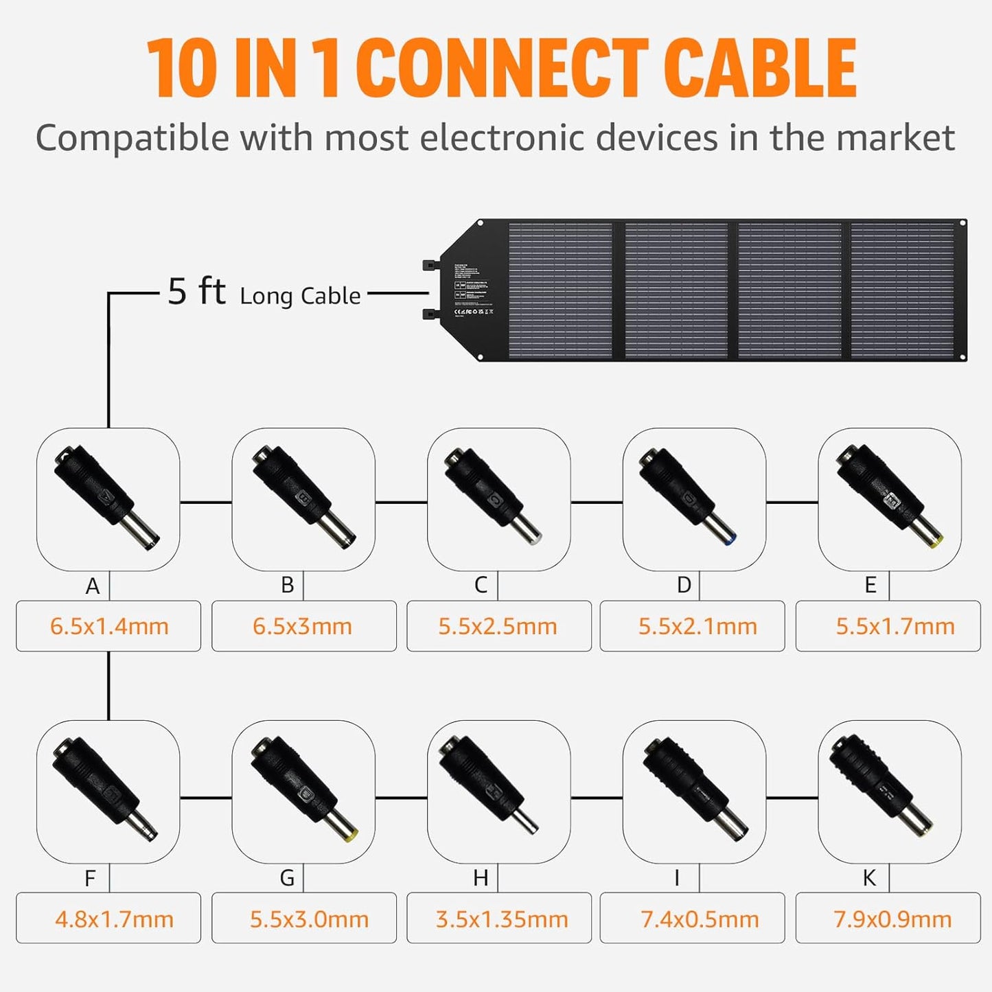 100W Portable Solar Panel for Power Station Generator, iPhone, Galaxy, Tablets, Foldable Solar Charger with USB QC 3.0/USB C/18V DC, IPX4 Waterproof Solar Panels for Camping Outdoor Van RV Trip