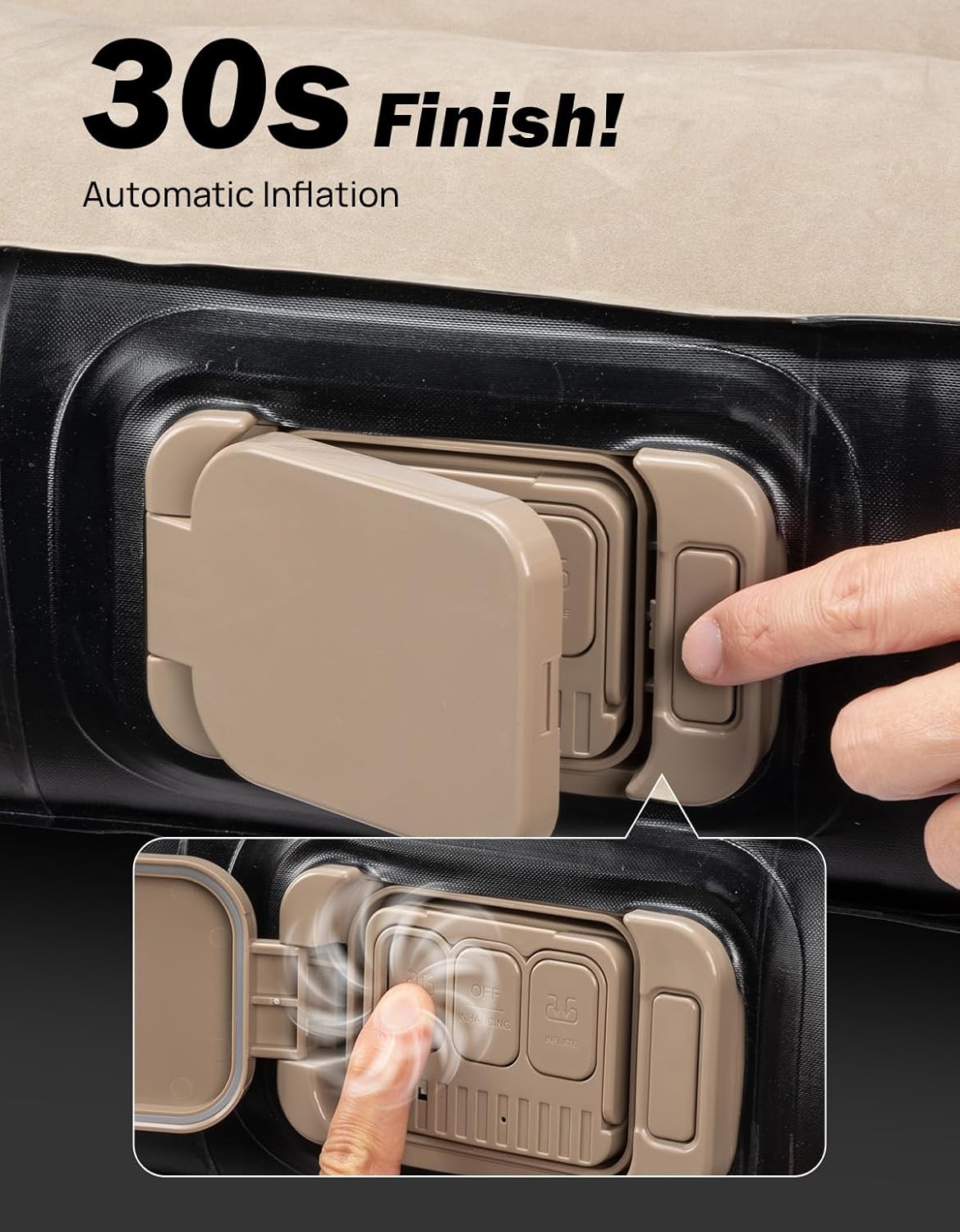 JOYTUTUS SUV Air Mattress Camping Bed,3.0 Thickened Flocking Car Camping Inflatable Mattress,Anti-Leakage,with 2 Pillows & Electric Pump Universal Car Bed for SUV Trunk and Rear Seat