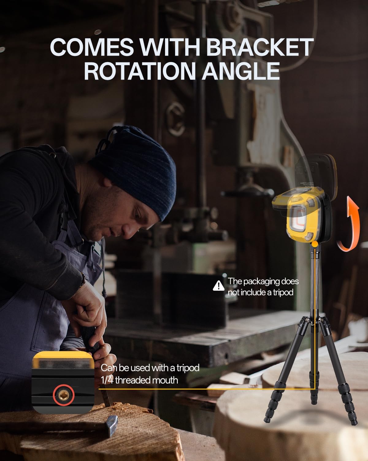 10000mAh Rechargeable Camping Light for outdoor - Magnetic Led Work Light for Workshop Car Repairs with Emergency Red Lamp