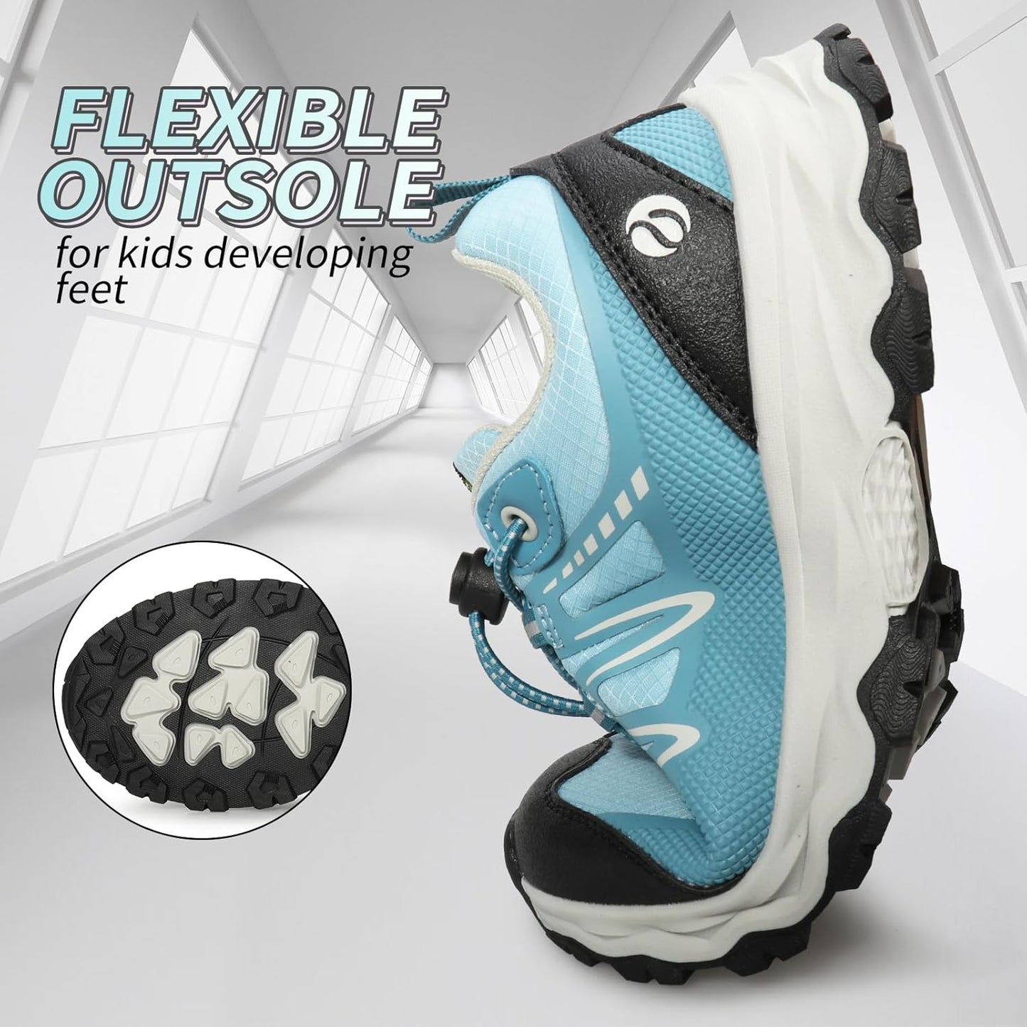 Kids Boys Girls Running Shoes Waterproof Non-Slip Breathable Low-Top Outdoor Hiking Walking Sneakers (Little/Big Kids)