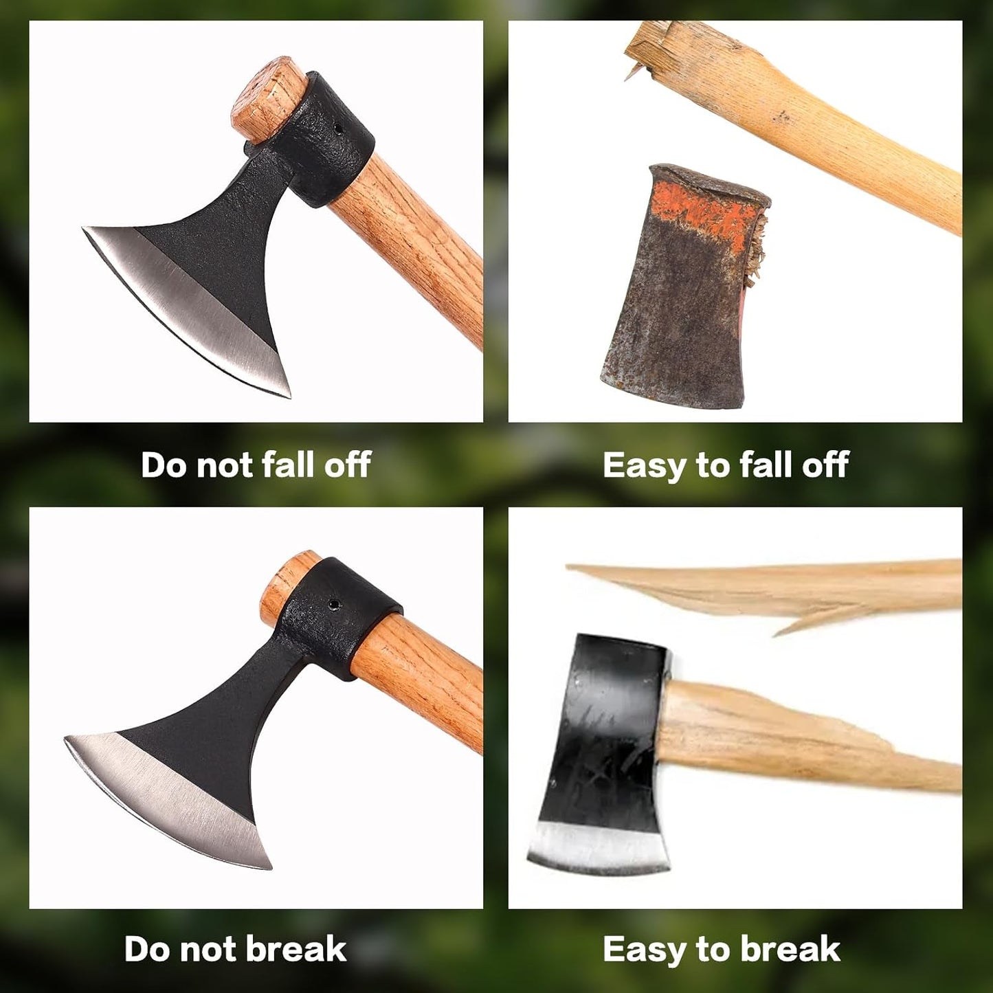 16" Throwing Tomahawks, 2 Pack Axes with High Carbon Steel & Wooden Handle, Ideal for Axe Throwing Game, Recreation & Competition, Gift for Men