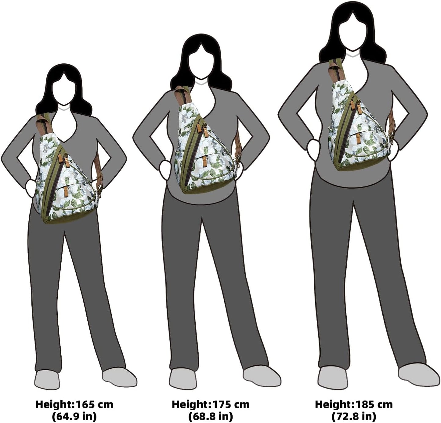 KL928 Canvas Sling Bag - Small Crossbody Backpack Shoulder Casual Daypack Rucksack for Men Women(Large Version)