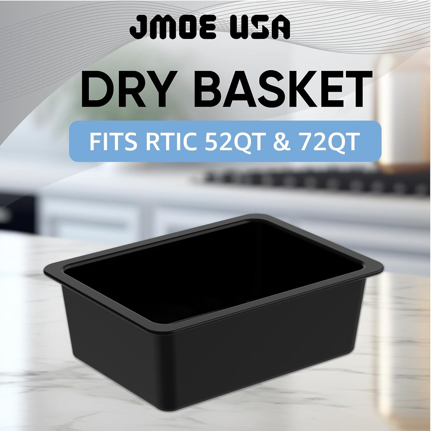 Jmoe USA Dry Basket for RTIC 52QT Ultra-Light Cooler | BPA-Free Tough Plastic | Specially Designed, Durable, Food-Safe | Storage Tray for Electronics, Utensils, Dry Goods, and More