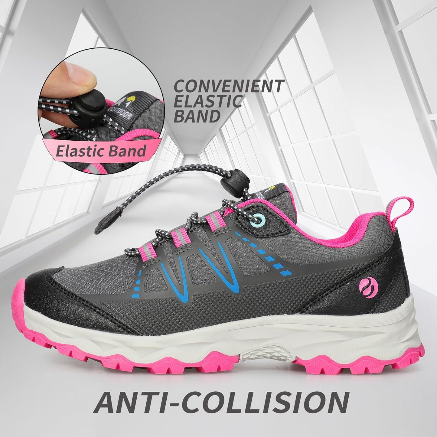 Kids Boys Girls Running Shoes Waterproof Non-Slip Breathable Low-Top Outdoor Hiking Walking Sneakers (Little/Big Kids)