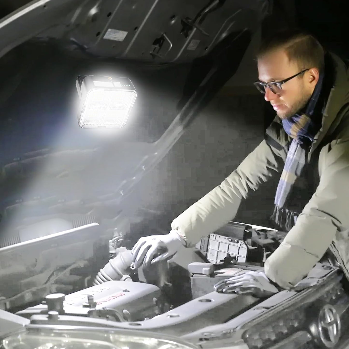 1 PCS Portable LED Camping Light, Solar Charging,USB Rechargeable Light, Black, 500 Lumen, Waterproof, Modern Style, Outdoor Use