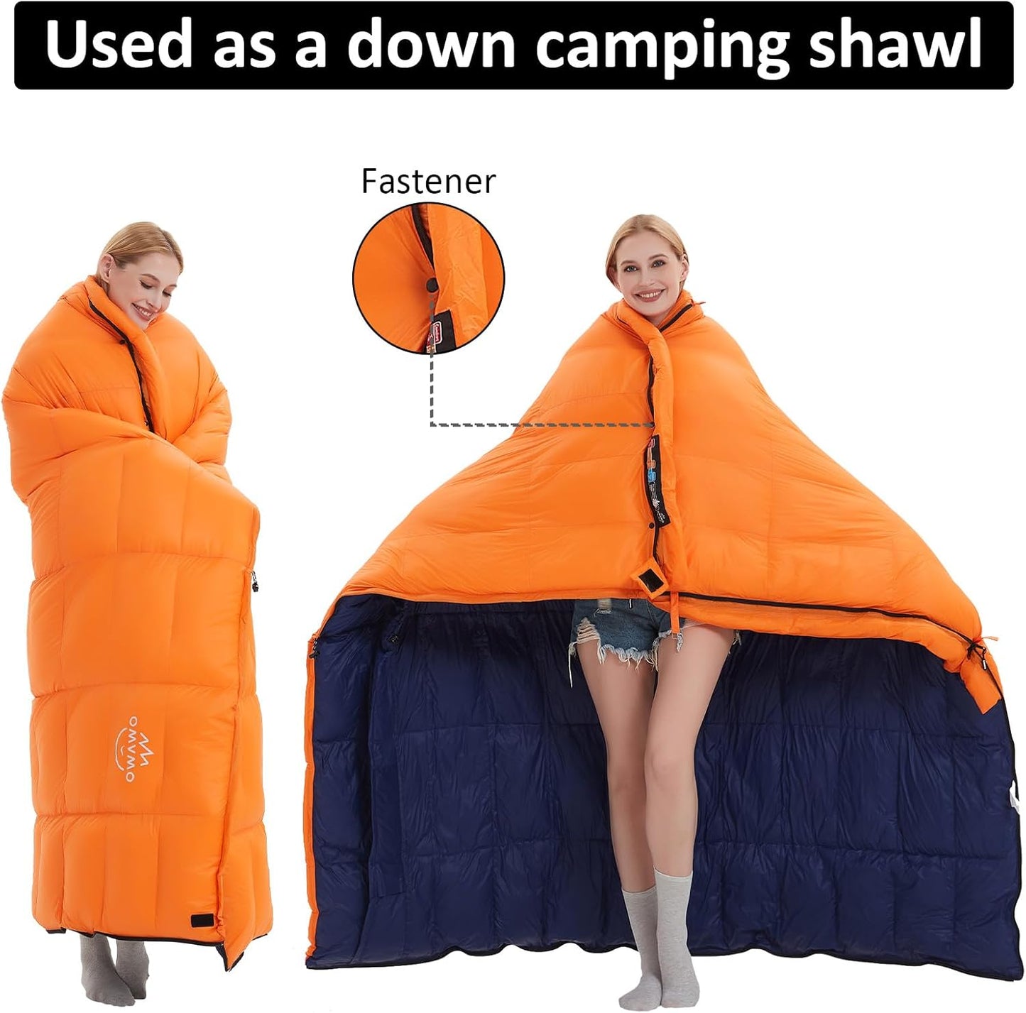 -10°F 0°F 10°F 15°F Down Sleeping Bag for Adults,800/650 Fill Power,Ultralight Wearable 4 Season Cold Weather Rectangle Sleeping Bag for Camping Hiking,Can be Used as a Down Blanket or Cloak