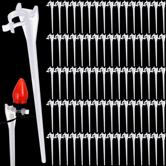 Jetec 400 Pieces Christmas Light Stakes Universal Yard Lawn Holiday 7.5 Inches Light Ground Stakes for C7 C9 String Lights Christmas Outdoor Lights Holders on Yards, Driveways (Clear)