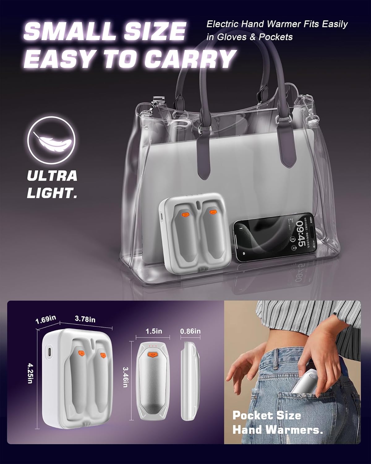 Kesguar Hand Warmers Rechargeable - 2 Pack 14000mAh AI Electric Hand Warmers with Charging Case, Magnetic 2 in 1 Pocket Handwarmers, Portable Heater Gifts for Women/Men/Christmas/Golf/Camping/Hunting