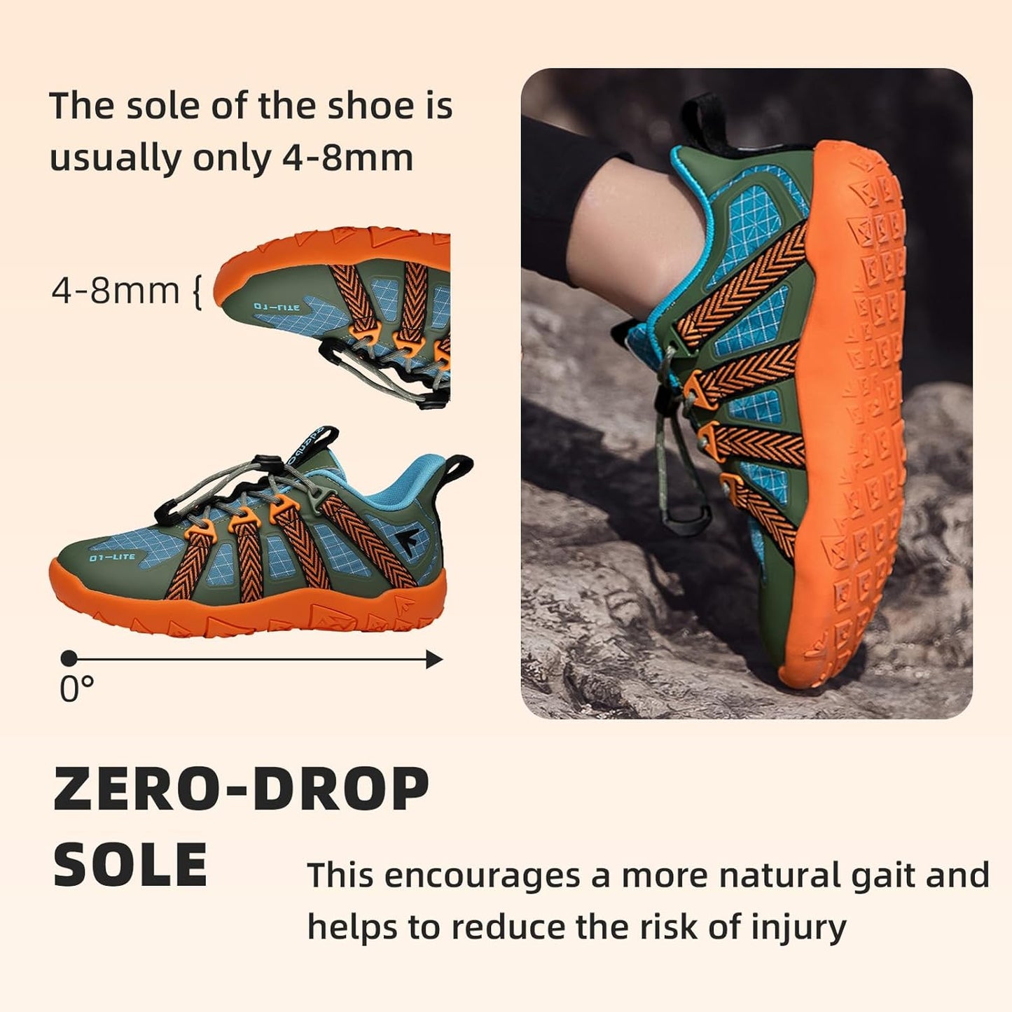 Kids Hiking Barefoot Shoes Non-Slip Sneakers for Boys Girls Outdoor Trekking Walking Climbing Running Shoes