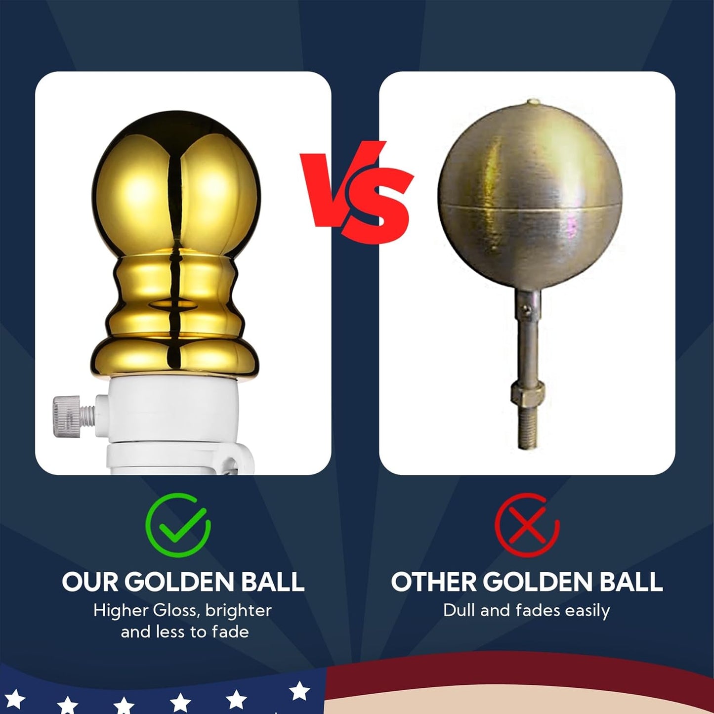 10 Ft Aluminum Outdoor Flag Pole Kit in Ground American Flag with Stake 2 Pack