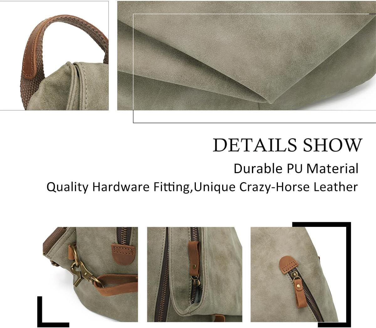 KL928 PU Leather Vintage Backpack – Large Casual Daypack Outdoor Travel Rucksack Hiking Backpacks for Men Women