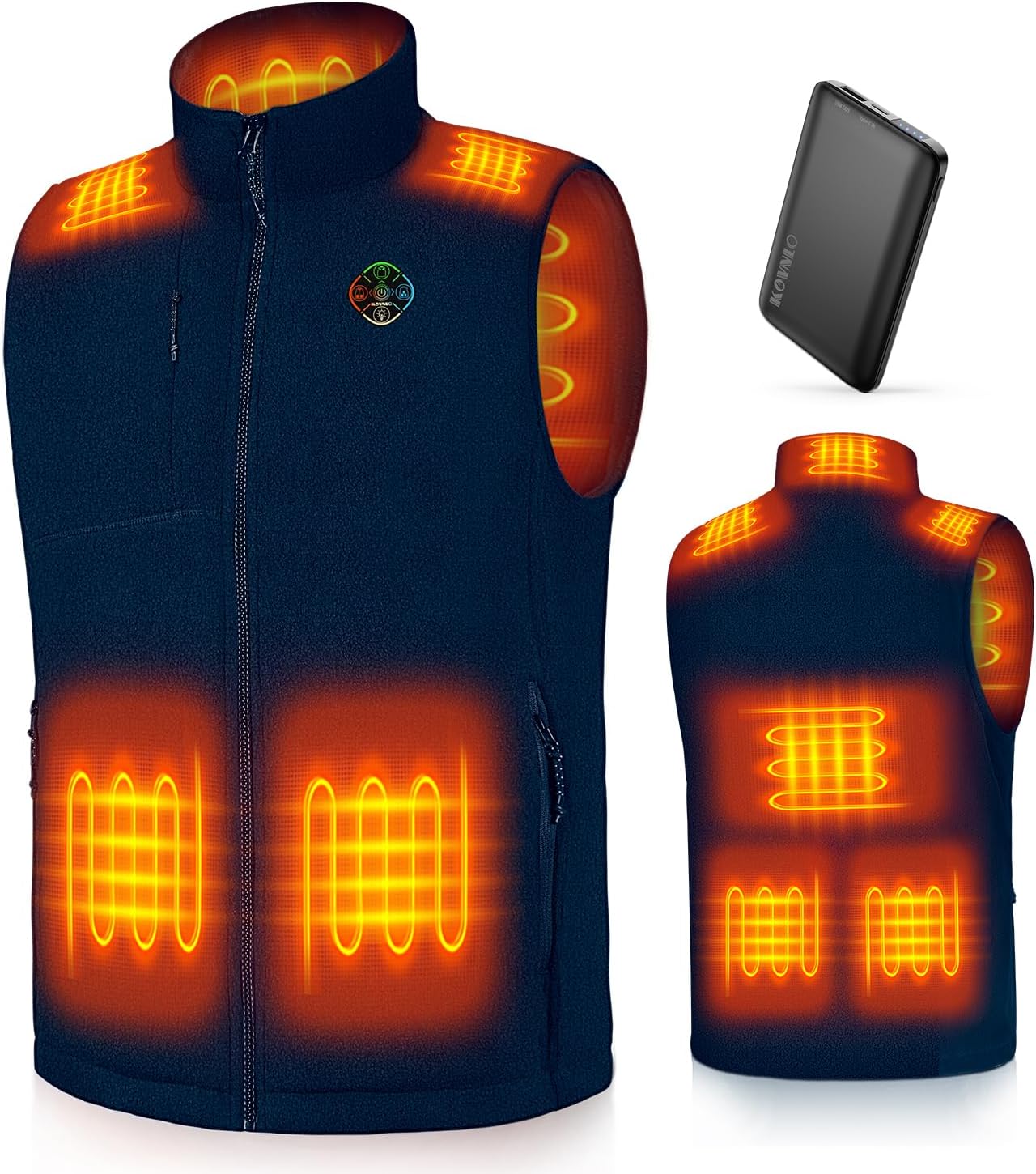 KOVNLO Heated Vest for Men with Battery Pack Included, Soft Fleece Smart Electric Lightweight Heated Jacket