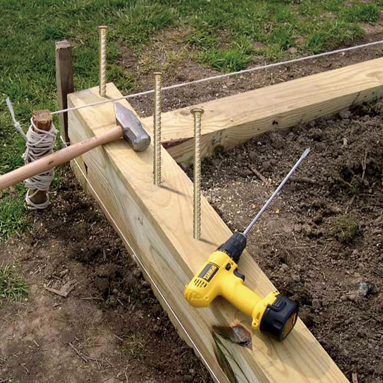 16 Inch Rebar Stakes (12 Pack)- 0.5 Inch Diameter Galvanized Steel Ground Anchors - Heavy Duty Plant Support Garden Stake for Speed Bump, Wheel Stop, Tent Stakes Metal Rebar Support