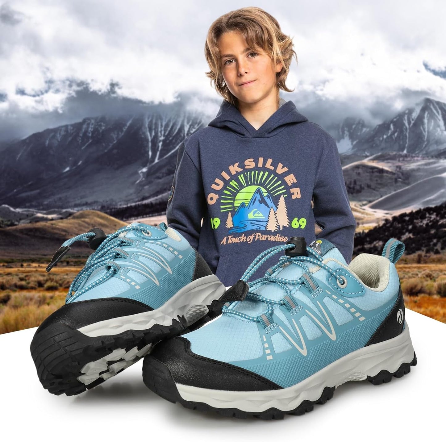 Kids Boys Girls Running Shoes Waterproof Non-Slip Breathable Low-Top Outdoor Hiking Walking Sneakers (Little/Big Kids)