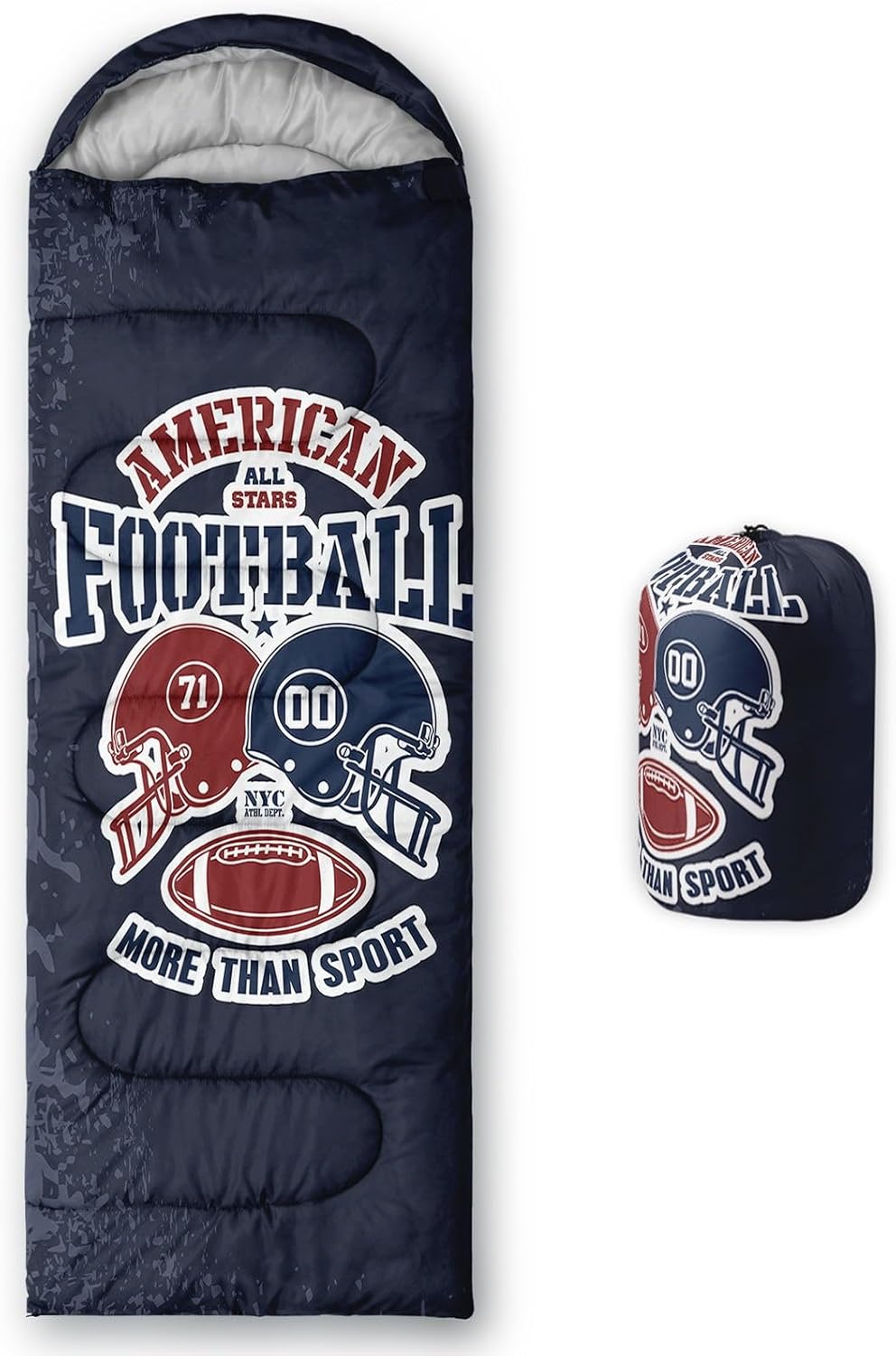 Kids Sleeping Bag for Boys Girls,Rocket Moon Print-Lightweight Warm Portable Outdoor Indoor-Waterproof Cold Weather Resistant Sleeping Bag for Camping Hiking