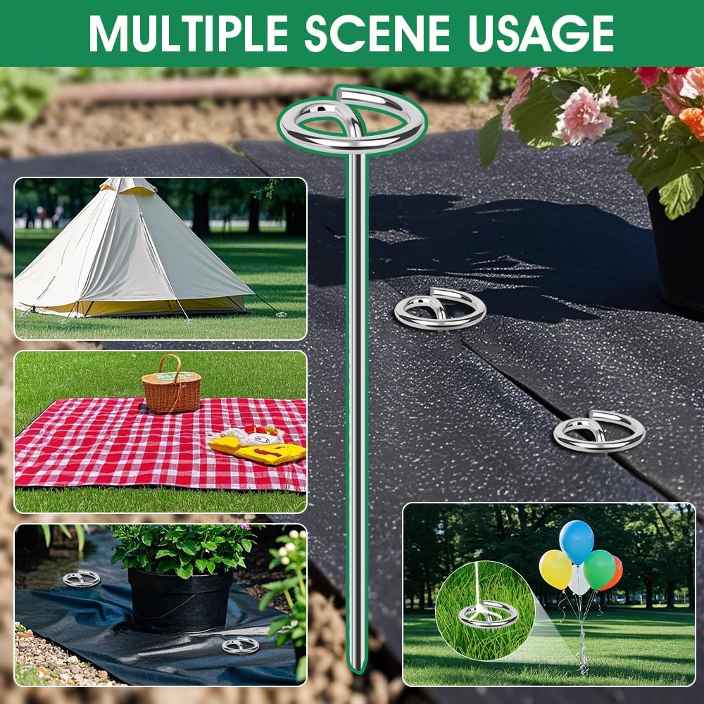 120pcs Landscape Fabric Pins, Bold 8 Gauge Weed Barrier Garden Staples Stakes Galvanized Steel, Landscape Fabric Staples Tent Stakes Yard Stakes (120 X 6in)