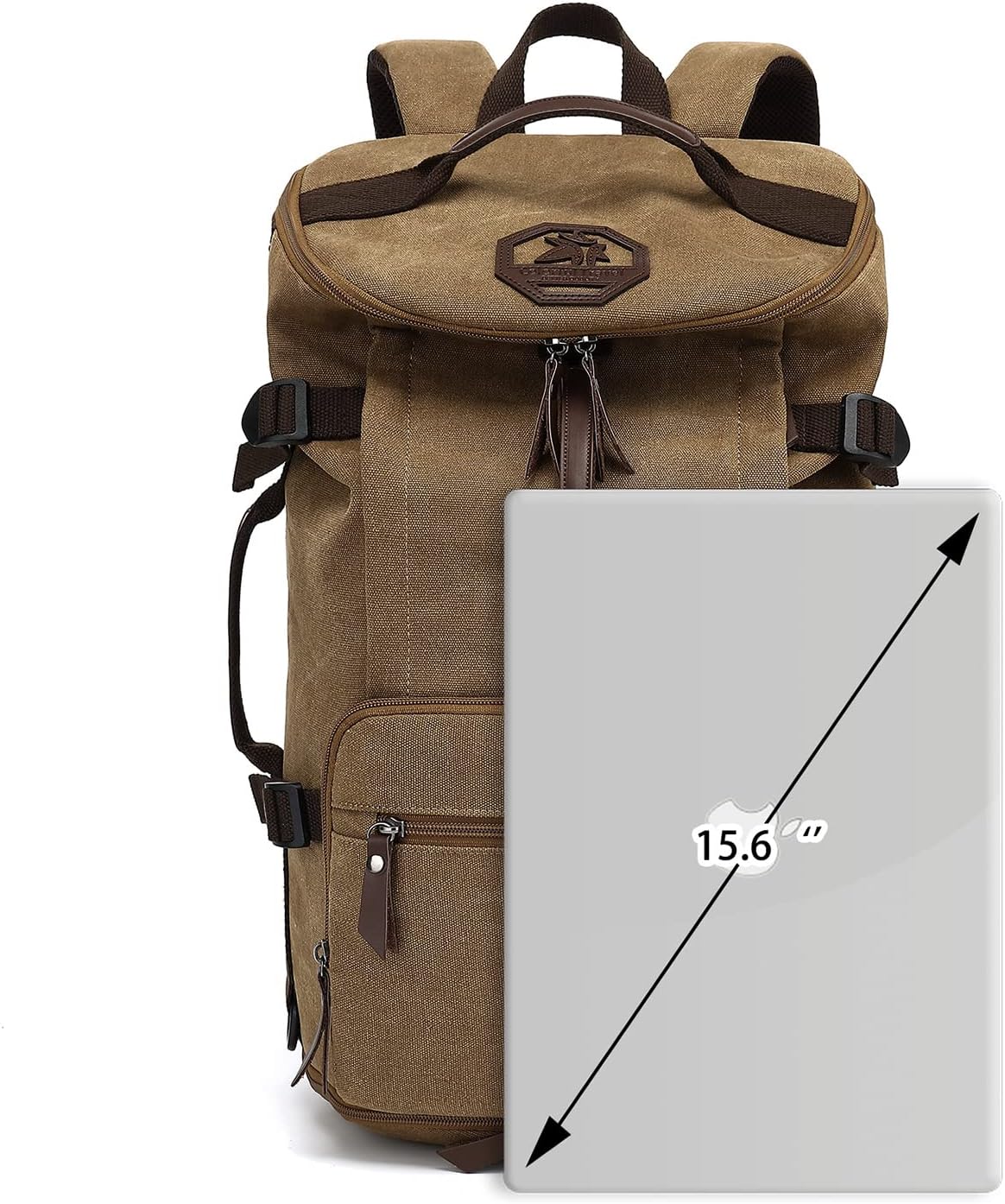 Kalesi Gym Duffle Bag Backpack 4-Way Vintage canvas with Shoes Compartment for travel Sport Hiking laptop (Vintage coffee)