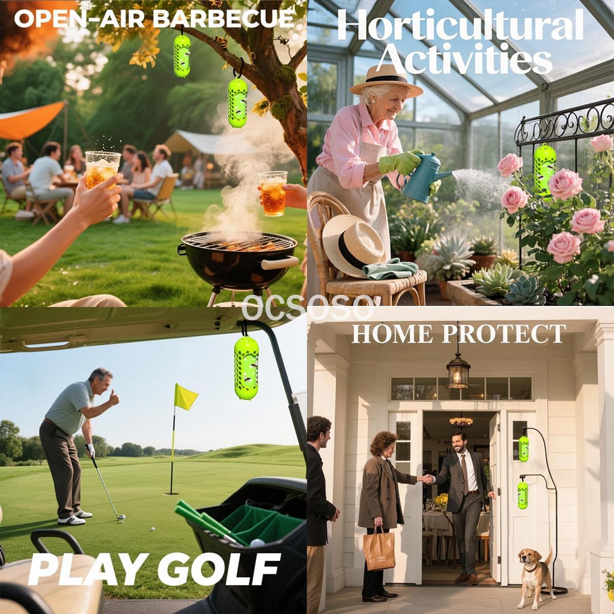 Wasp Traps for Outdoor Hanging, Hornet Carpenter Bee Fly Sticky, Outdoor Wood Bee Traps Reusable for Garden Patio Camping Picnic(2 Pack)