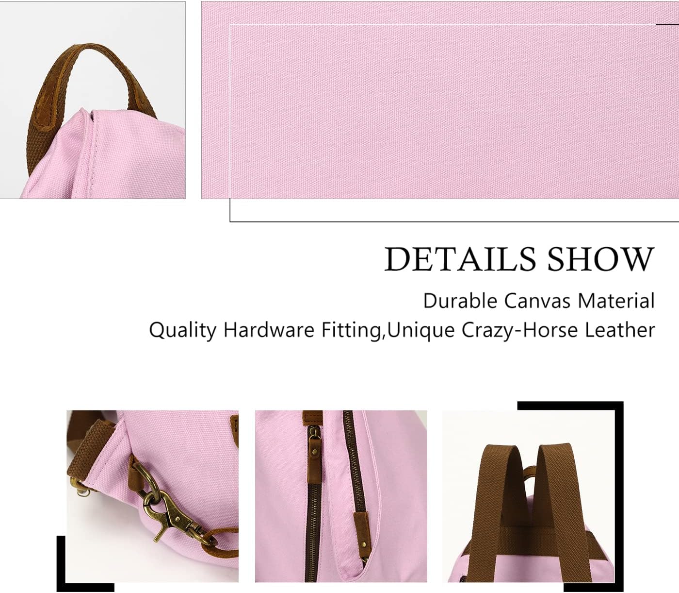 KL928 Canvas Vintage Backpack – Large Casual Daypack Outdoor Travel Rucksack Hiking Backpacks for Men Women