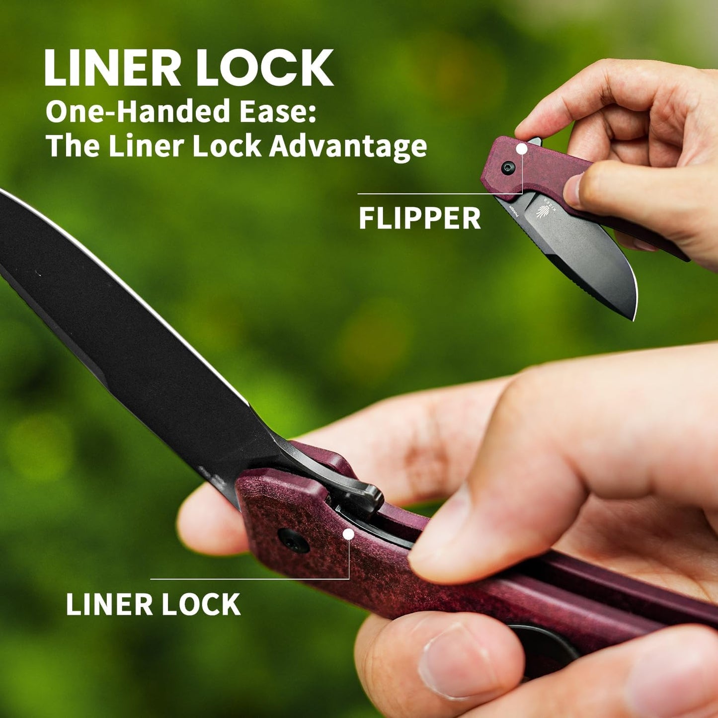 Kizer Nice Guy Pocket Folding Knife, 2.84" Nitro V Blade, Lightweight Sharp Camping and Hiking Tool, Comfort Richlite Handle, Liner Lock Flipper V3011A4