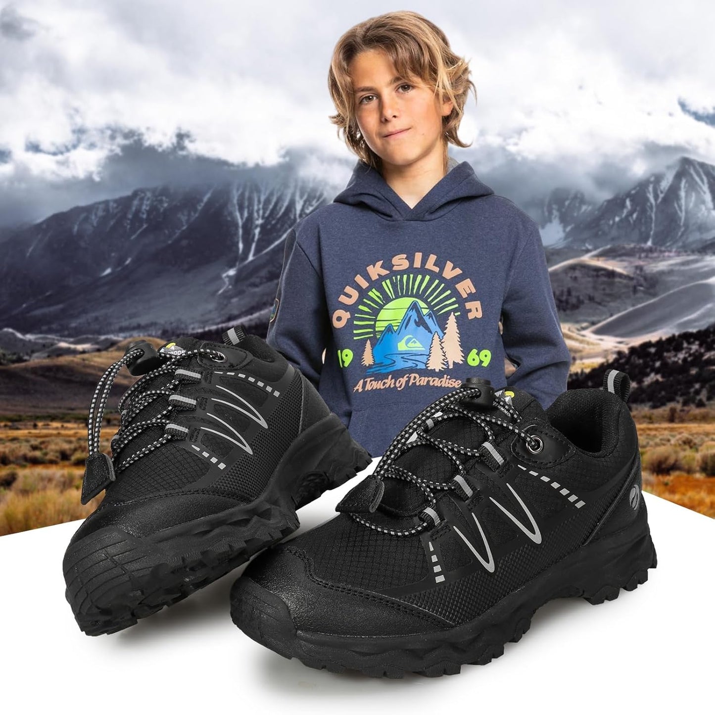 Kids Boys Girls Running Shoes Waterproof Non-Slip Breathable Low-Top Outdoor Hiking Walking Sneakers (Little/Big Kids)